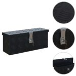 vidaXL Aluminium Box 19.09x5.51x7.87" Black