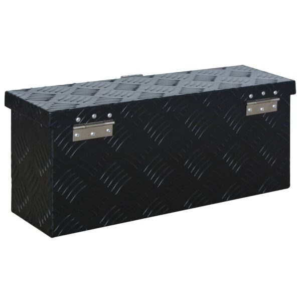 vidaXL Aluminium Box 19.09x5.51x7.87" Black